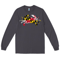 Smoke Maryland Crab State Pride Flag Long Sleeve Tee - maiPhamDesign