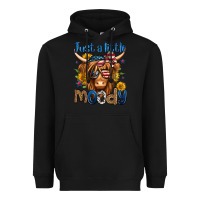 Black just a little moody 4th of july long haired cow Heavyweight Hoodie - Jasminsmagicworld