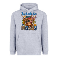 Heather Grey just a little moody 4th of july long haired cow Heavyweight Hoodie - Jasminsmagicworld