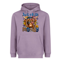 Lavender just a little moody 4th of july long haired cow Heavyweight Hoodie - Jasminsmagicworld