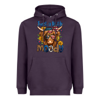 Plum just a little moody 4th of july long haired cow Heavyweight Hoodie - Jasminsmagicworld