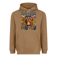 Toasted Coconut just a little moody 4th of july long haired cow Heavyweight Hoodie - Jasminsmagicworld