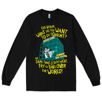 Black Pinky and the Brain The World Long Sleeve Tee - maiPhamDesign
