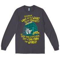 Smoke Pinky and the Brain The World Long Sleeve Tee - maiPhamDesign