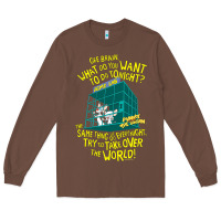 Chestnut Pinky and the Brain The World Long Sleeve Tee - maiPhamDesign