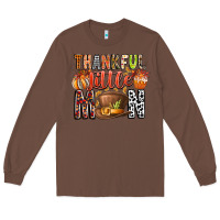Chestnut Thankful Little Mon Long Sleeve Tee - CowhideDigitalArt