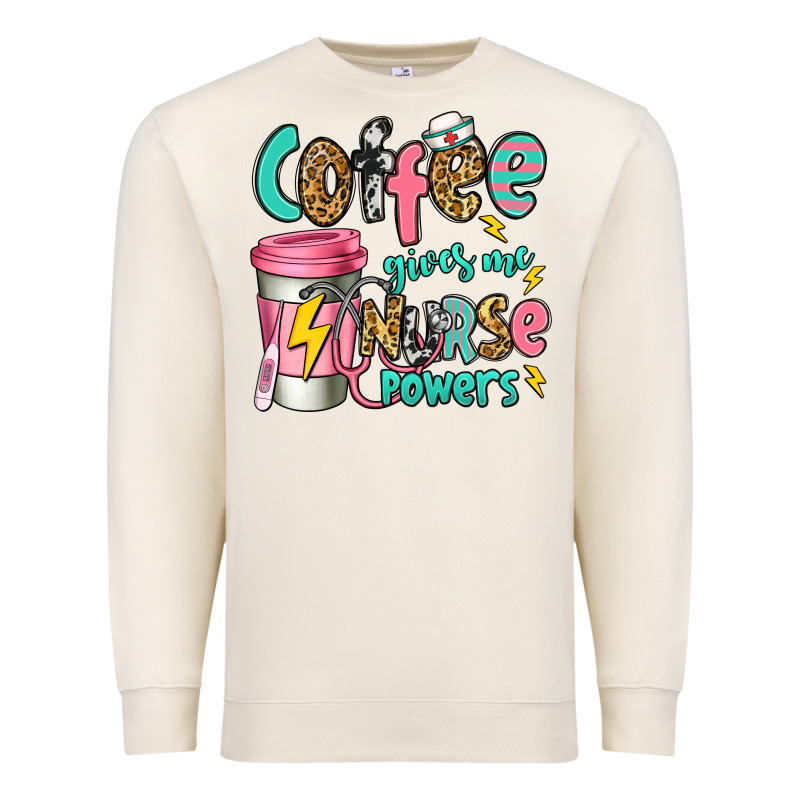 Coffee Gives Me Nurse Powers Premium Sweatshirt by Jasminsmagicworld | Teevron