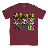 Burgundy Easter Day Oh he loves us Classic Tee - OliviaCreatesArt