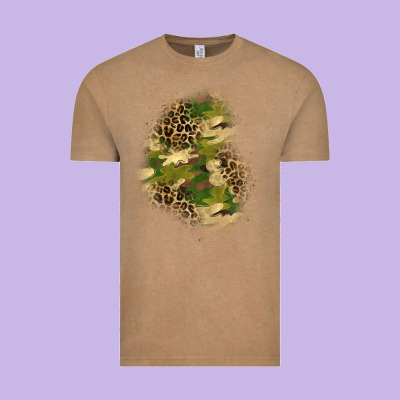 Camouflage And Leopard Patch  1 Vintage Tee Designed By Bundleandbundleshop