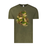 Vintage Olive camouflage and leopard patch  1 Vintage Tee - BundleAndBundleShop