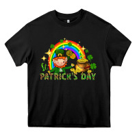 Black St. Patrick's Day Elf with elements Heavy Core Tee - HowdyJamesFarm