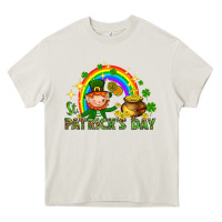 Cream St. Patrick's Day Elf with elements Heavy Core Tee - HowdyJamesFarm