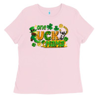 Bubblegum Pink one lucky mama Ladies Tee - FaDigitalArtStudio