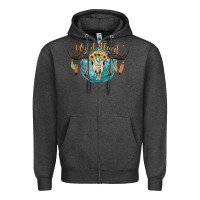 Charcoal Heather Wild Heart Zipper Hoodie - JahusDesignShop