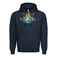 Navy Wild Heart Zipper Hoodie - JahusDesignShop