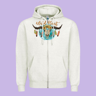 Wild Heart Zipper Hoodie Designed By Jahusdesignshop