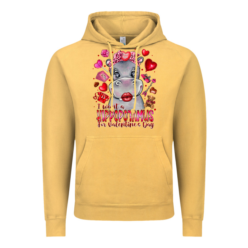 I Want Hippopotamus For Valentines Day Vintage Hoodie by CowhideDigitalArt | Teevron