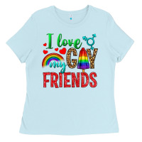 Baby Blue I Love My Gay Friends Ladies Tee - BundleAndBundleShop