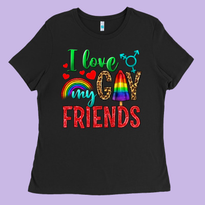 I Love My Gay Friends Ladies Tee Designed By Bundleandbundleshop