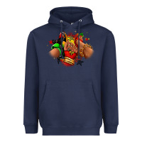 Navy Juneteenth sneaker and heel afro woman Heavyweight Hoodie - RanaPortraitStore