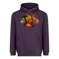 Plum Juneteenth sneaker and heel afro woman Heavyweight Hoodie - RanaPortraitStore