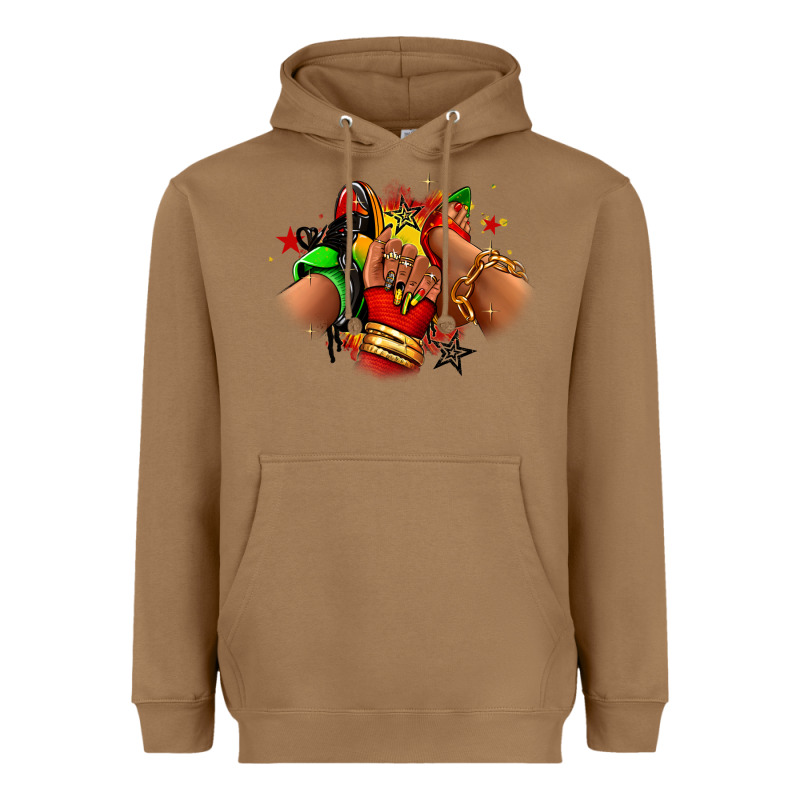 Juneteenth Sneaker And Heel Afro Woman Heavyweight Hoodie by RanaPortraitStore | Teevron