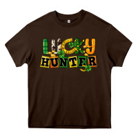 Chocolate Brown Lucky hunter St. Patrick's Day Heavy Core Tee - CowGirlArtShop