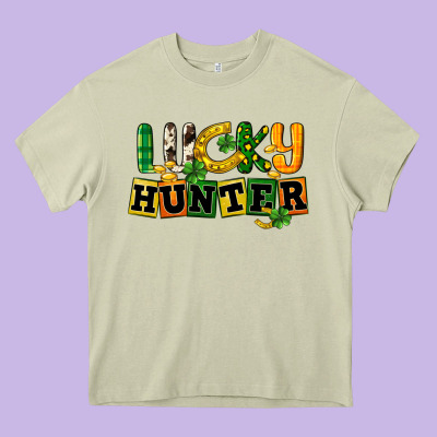 Lucky Hunter St. Patrick's Day Heavy Core Tee Designed By Cowgirlartshop