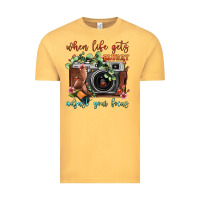 Vintage Mustard When Life Gets Blurry Adjust Your Focus Vintage Camera Vintage Tee - FaDigitalArtStudio