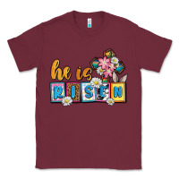 Burgundy Easter Day He is risen Classic Tee - OliviaCreatesArt