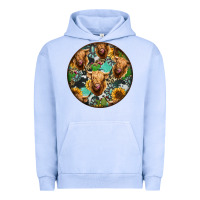 Pigment Grape Ice Highland Cow Pattern Urban Hoodie - Jasminsmagicworld