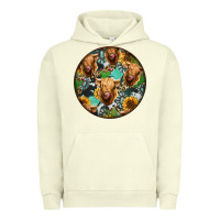Pigment Pistachio Highland Cow Pattern Urban Hoodie - Jasminsmagicworld