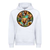 White Highland Cow Pattern Urban Hoodie - Jasminsmagicworld