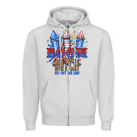 Dove Grey Boom Bıtch Get Out The Way Zipper Hoodie - JahusDesignShop