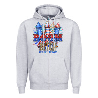 Heather Grey Boom Bıtch Get Out The Way Zipper Hoodie - JahusDesignShop