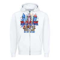White Boom Bıtch Get Out The Way Zipper Hoodie - JahusDesignShop