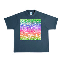 Midnight Navy watercolor rainbow tiger seamless pattern Urban Heavy Tee - BundleAndBundleShop