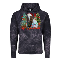 Cloud Black merry Christmas goat Vintage Hoodie - CowhideDigitalArt