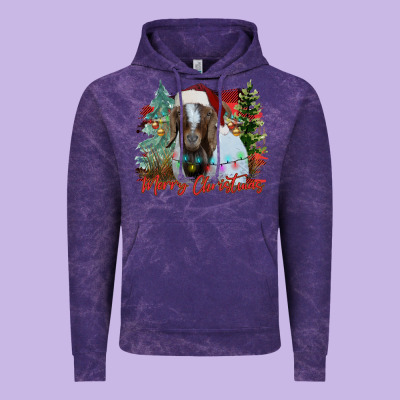 Merry Christmas Goat Vintage Hoodie Designed By Cowhidedigitalart
