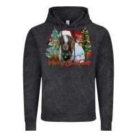 Vintage Black merry Christmas goat Vintage Hoodie - CowhideDigitalArt