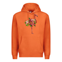 Carrot flamingo with tropical flowers Premium Hoodie - Artiststas