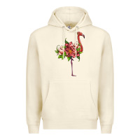 Sandshell flamingo with tropical flowers Premium Hoodie - Artiststas