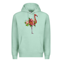 Seafoam flamingo with tropical flowers Premium Hoodie - Artiststas