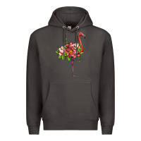 Smoke flamingo with tropical flowers Premium Hoodie - Artiststas