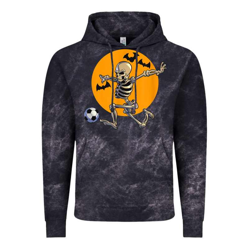 Skeleton Soccer Player Funny Halloween Blood Moon Vintage Hoodie by DesignPulse | Teevron