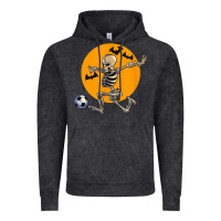 Vintage Black skeleton soccer player funny halloween blood moon Vintage Hoodie - DesignPulse