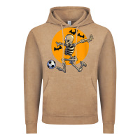 Vintage Coffee skeleton soccer player funny halloween blood moon Vintage Hoodie - DesignPulse