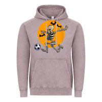 Vintage Zinc skeleton soccer player funny halloween blood moon Vintage Hoodie - DesignPulse