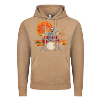 Vintage Coffee Skeleton Drummer Halloween Costume Playing Drums Mens Boys Vintage Hoodie - DesignPulse
