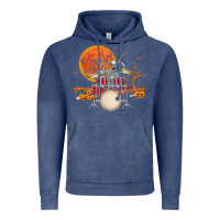Vintage Denim Skeleton Drummer Halloween Costume Playing Drums Mens Boys Vintage Hoodie - DesignPulse